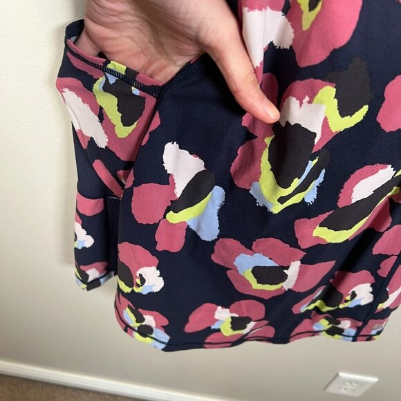 Sweaty Betty Power Workout Dress Size 4 Blue Pink Floral Tennis Golf Travel - Picture 4 of 10